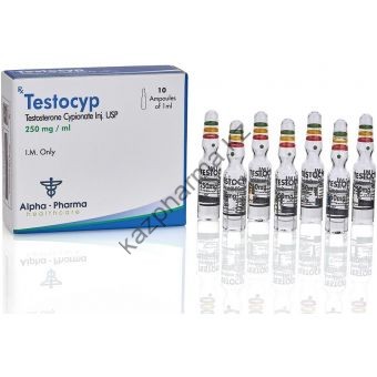 TestoCyp (Тестостерон ципионат) Alpha Pharma 10 ампул по 1мл (1амп 250 мг) - Усть-Каменогорск